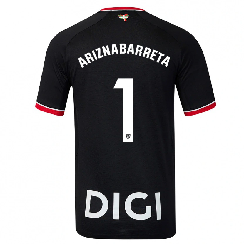 Danxen Män Oier Ariznabarreta #1 Svart Vit Röd Bortatröja Matchtröjor 2026/27 Tröjor T-Tröja