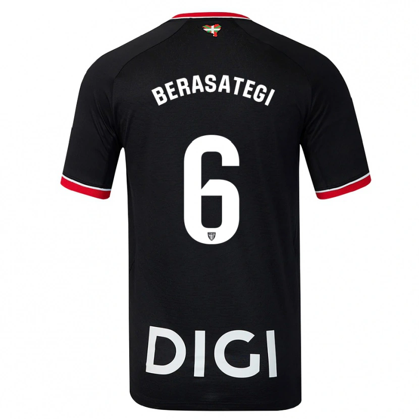 Danxen Män Suhar Berasategi #6 Svart Vit Röd Bortatröja Matchtröjor 2026/27 Tröjor T-Tröja