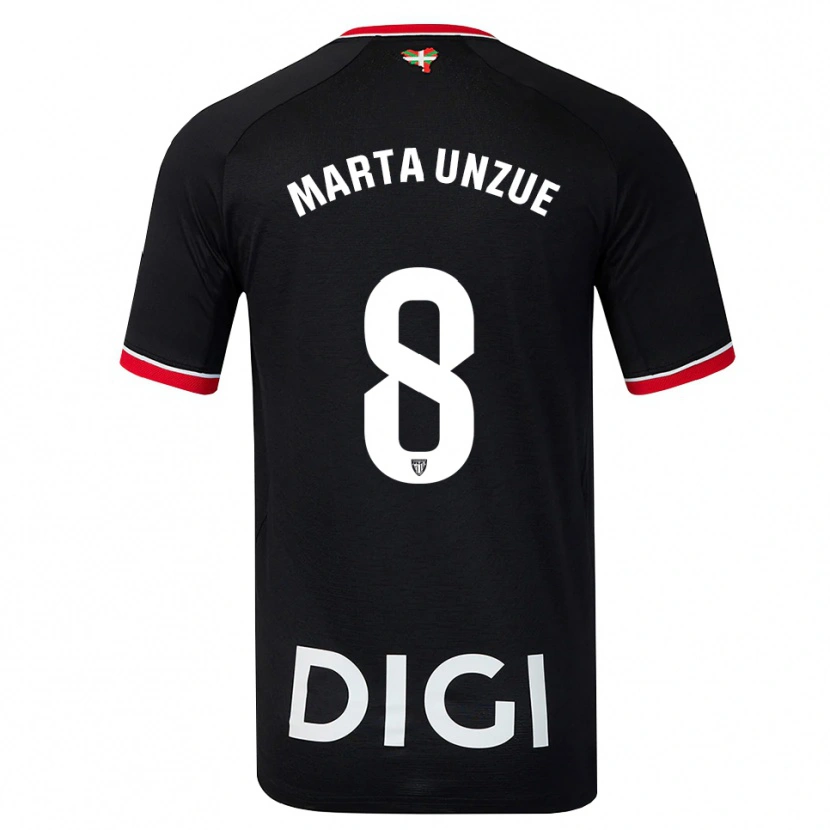 Danxen Män Marta Unzué Urdániz #8 Svart Vit Röd Bortatröja Matchtröjor 2026/27 Tröjor T-Tröja