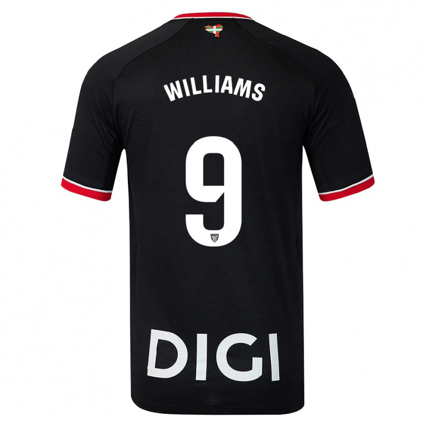 Danxen Män Iñaki Williams #9 Svart Vit Röd Bortatröja Matchtröjor 2026/27 Tröjor T-Tröja
