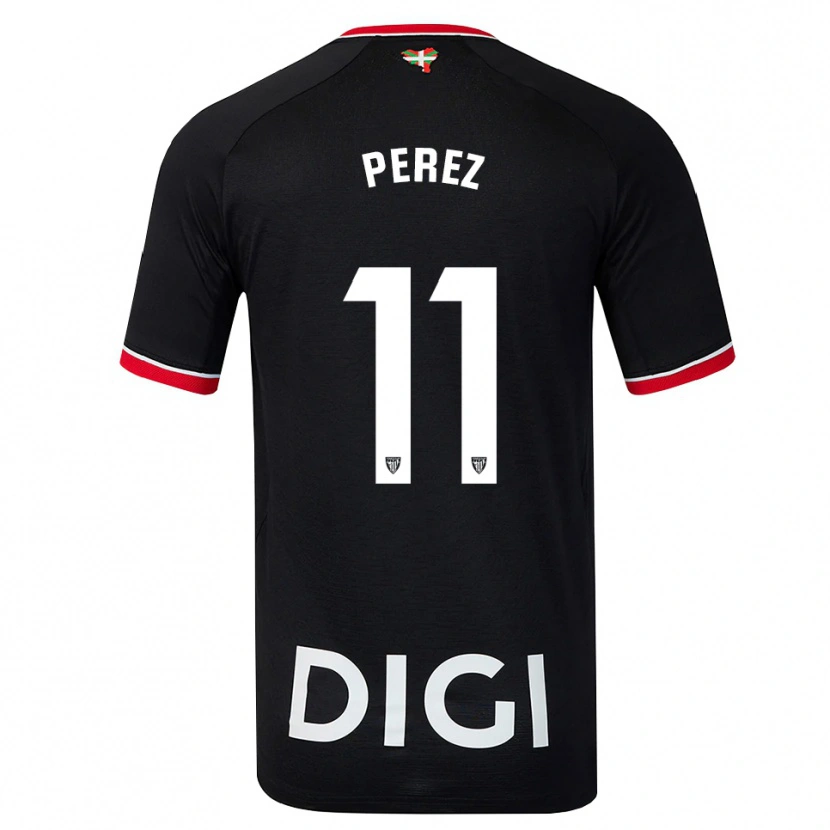Danxen Män Adrián Pérez #11 Svart Vit Röd Bortatröja Matchtröjor 2026/27 Tröjor T-Tröja
