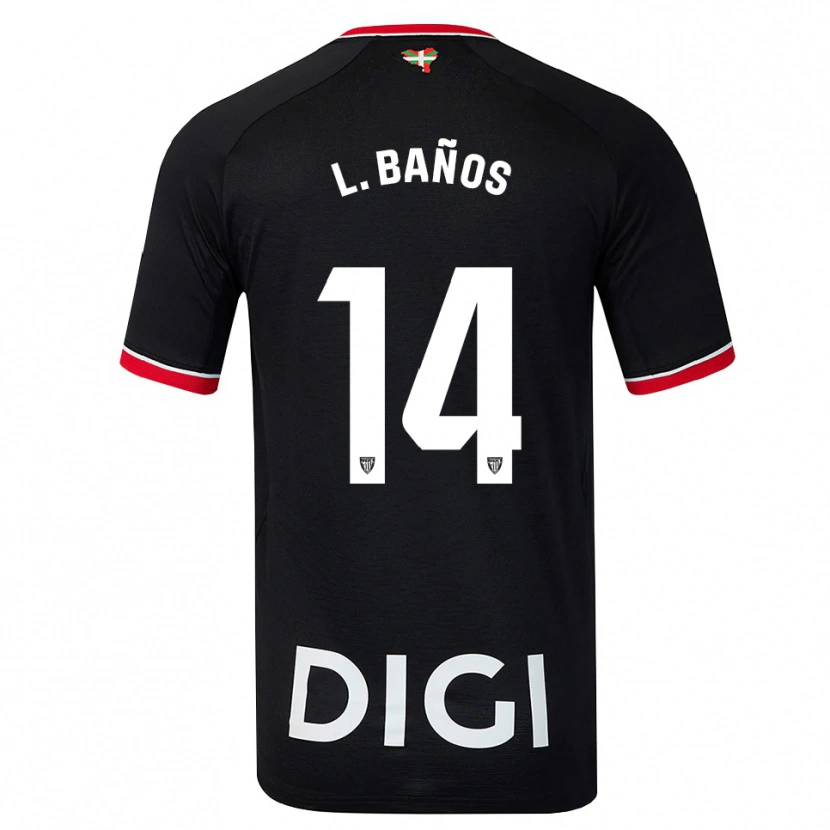 Danxen Män Leire Baños Indakoetxea #14 Svart Vit Röd Bortatröja Matchtröjor 2026/27 Tröjor T-Tröja