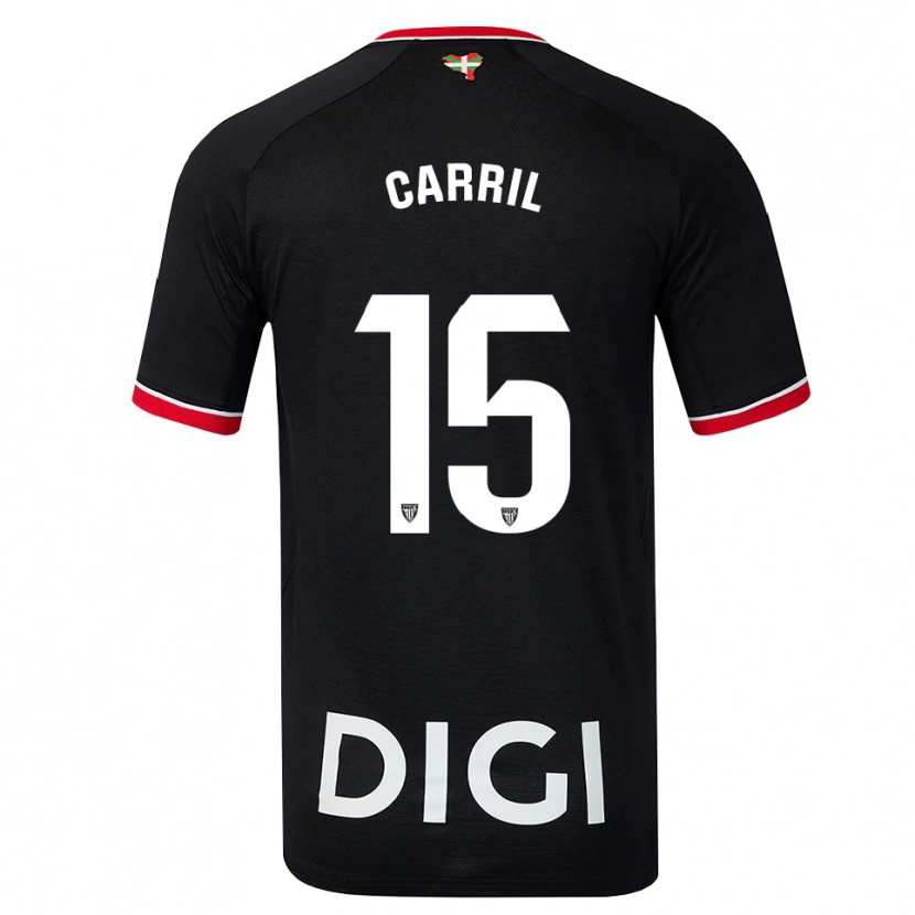 Danxen Män Álex Carril #15 Svart Vit Röd Bortatröja Matchtröjor 2026/27 Tröjor T-Tröja