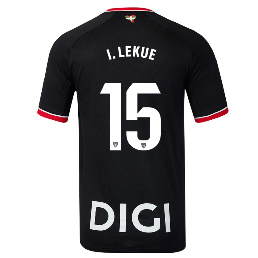 Danxen Män Inigo Lekue #15 Svart Vit Röd Bortatröja Matchtröjor 2026/27 Tröjor T-Tröja