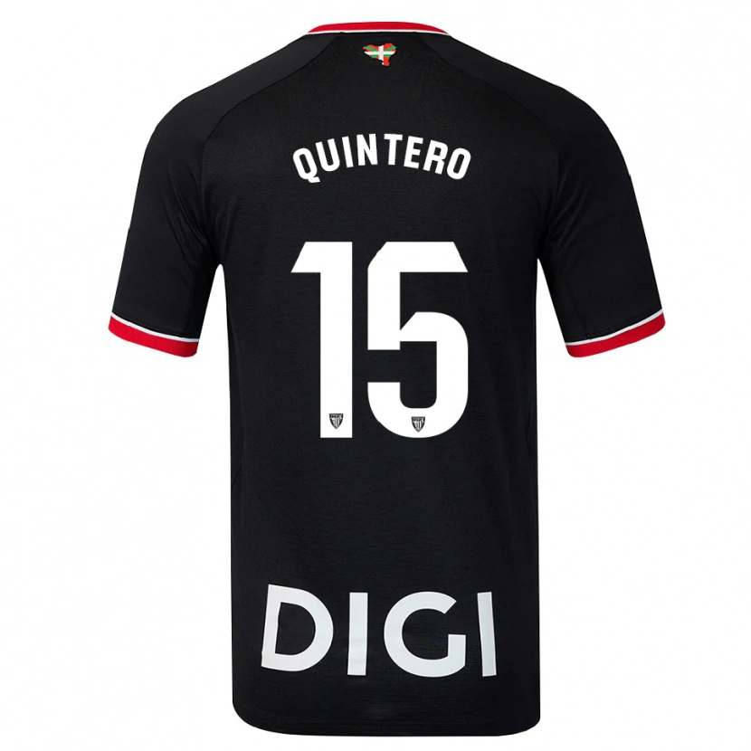 Danxen Män Iker Quintero #15 Svart Vit Röd Bortatröja Matchtröjor 2026/27 Tröjor T-Tröja