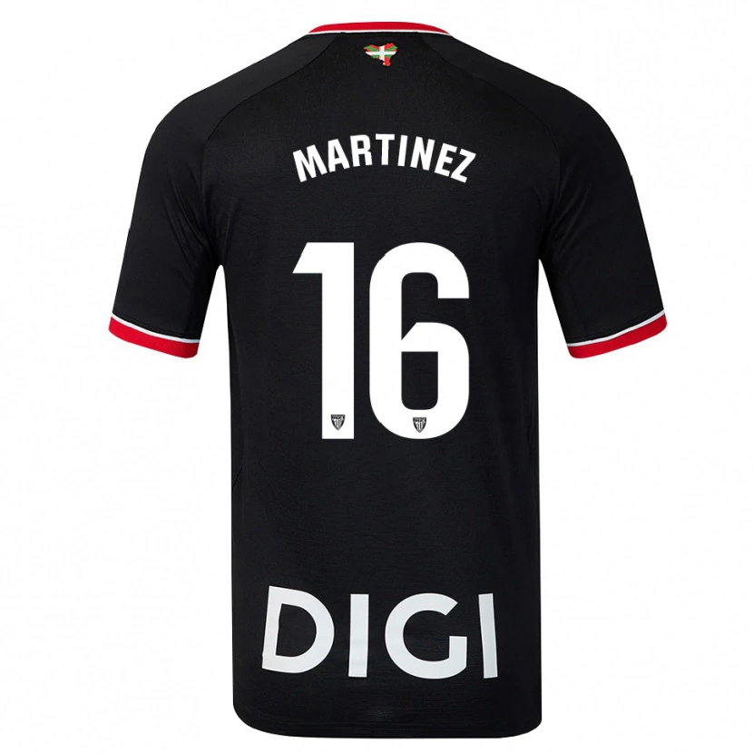 Danxen Män Pablo Martínez #16 Svart Vit Röd Bortatröja Matchtröjor 2026/27 Tröjor T-Tröja