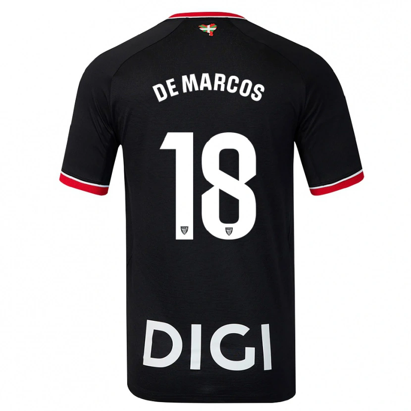 Danxen Män Oscar De Marcos #18 Svart Vit Röd Bortatröja Matchtröjor 2026/27 Tröjor T-Tröja