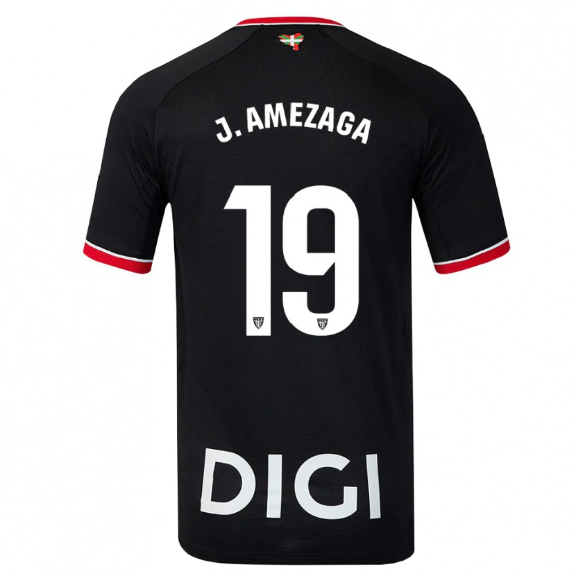 Danxen Män Jone Amezaga #19 Svart Vit Röd Bortatröja Matchtröjor 2026/27 Tröjor T-Tröja