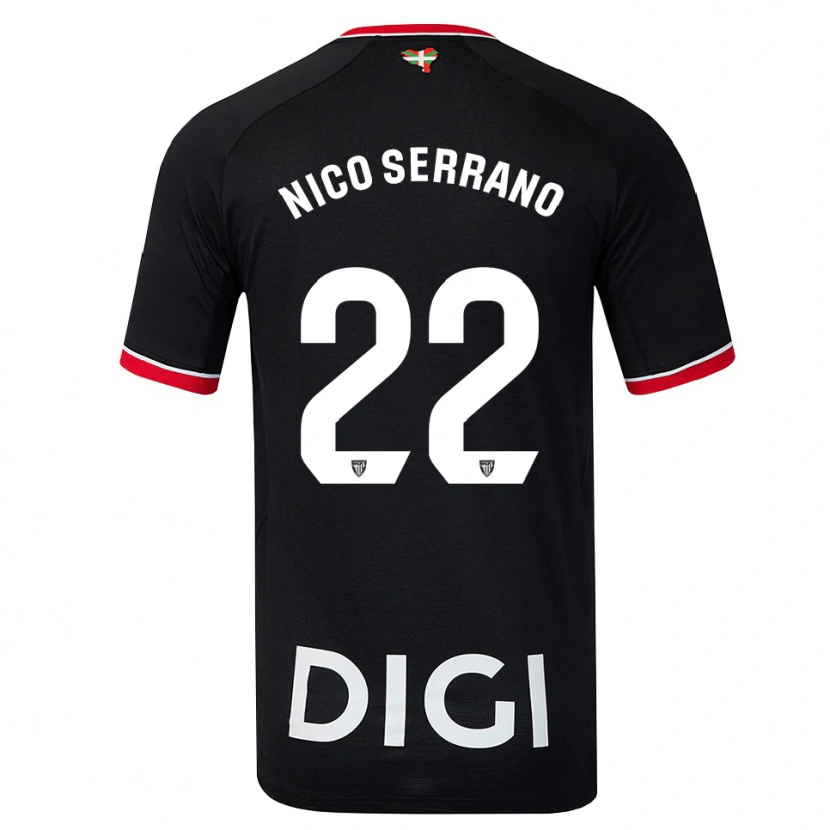 Danxen Män Nico Serrano #22 Svart Vit Röd Bortatröja Matchtröjor 2026/27 Tröjor T-Tröja