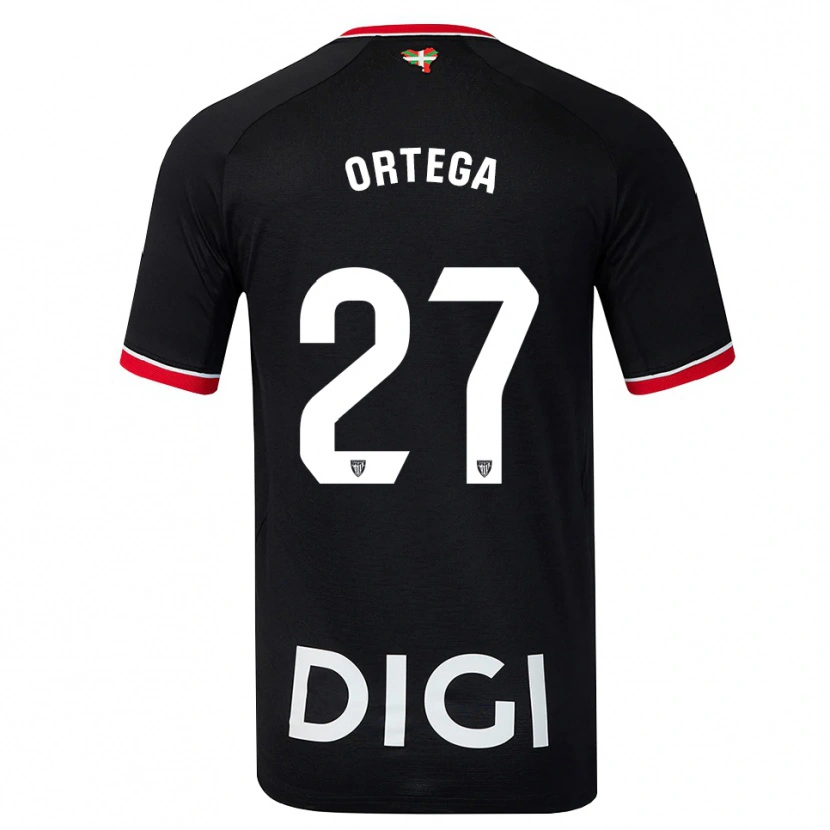 Danxen Män Sara Ortega #27 Svart Vit Röd Bortatröja Matchtröjor 2026/27 Tröjor T-Tröja