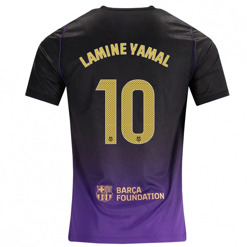Danxen Män Lamine Yamal #10 Lila Gul Svart Bortatröja Matchtröjor 2026/27 Tröjor T-Tröja