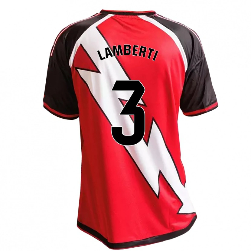 Danxen Män Luca Lamberti #3 Röd Svart Vit Bortatröja Matchtröjor 2026/27 Tröjor T-Tröja