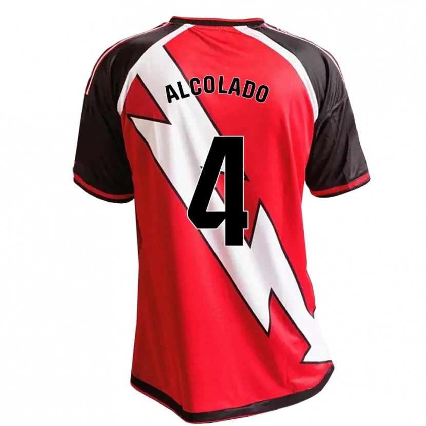 Danxen Män Jaime Alcolado #4 Röd Svart Vit Bortatröja Matchtröjor 2026/27 Tröjor T-Tröja