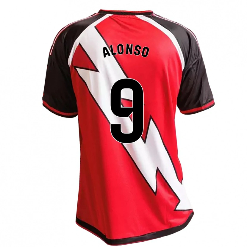 Danxen Män Sergio Alonso #9 Röd Svart Vit Bortatröja Matchtröjor 2026/27 Tröjor T-Tröja
