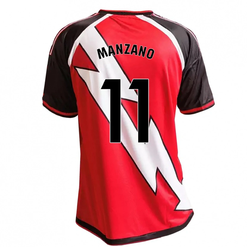 Danxen Män Sergio Manzano #11 Röd Svart Vit Bortatröja Matchtröjor 2026/27 Tröjor T-Tröja