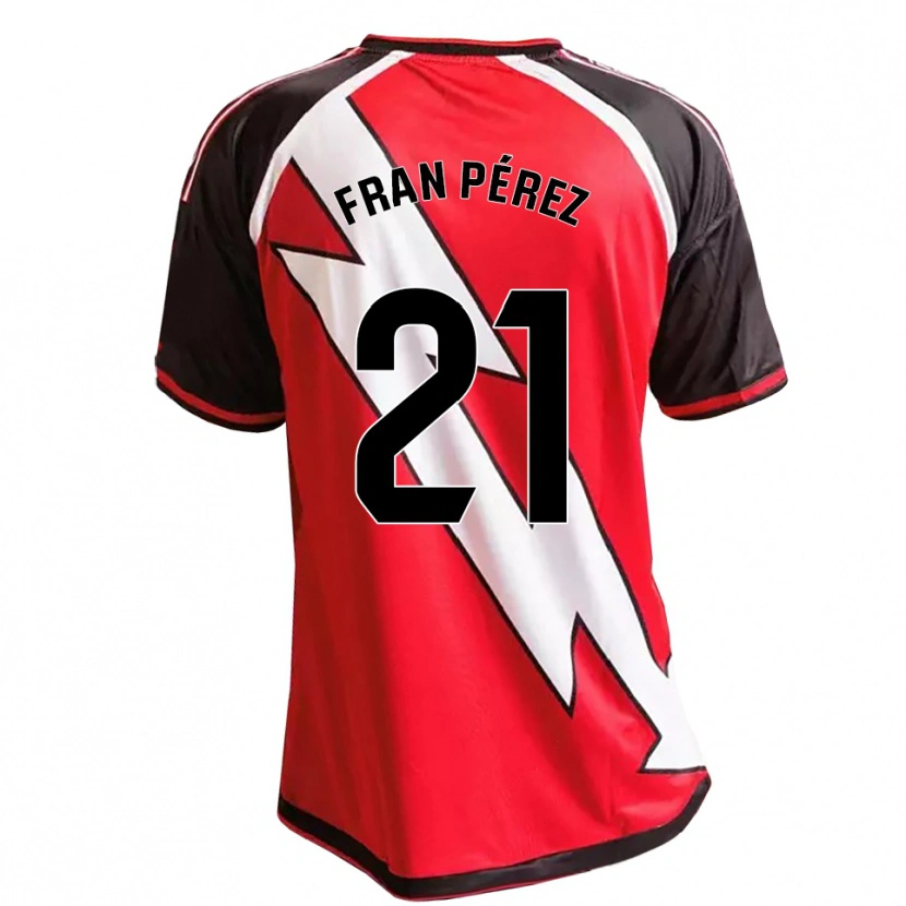 Danxen Män Fran Pérez #21 Röd Svart Vit Bortatröja Matchtröjor 2026/27 Tröjor T-Tröja