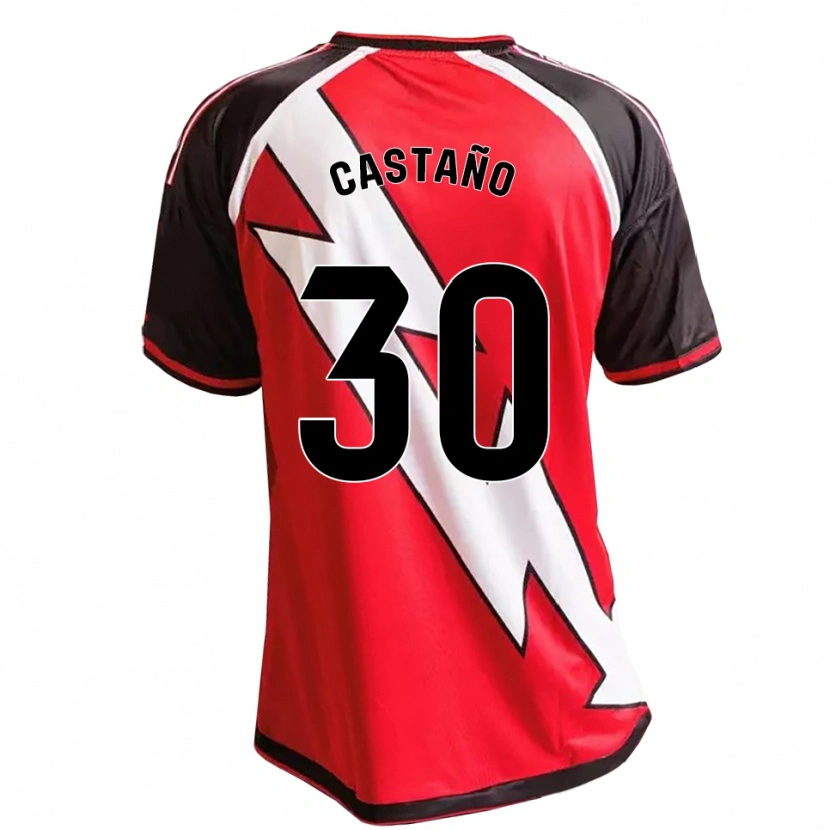 Danxen Män Hugo Castaño #30 Röd Svart Vit Bortatröja Matchtröjor 2026/27 Tröjor T-Tröja