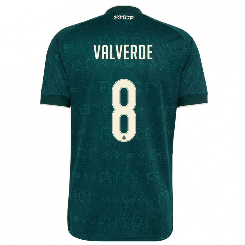 Danxen Män Federico Valverde #8 Mörk Skiffergrå Vit Bortatröja Matchtröjor 2026/27 Tröjor T-Tröja