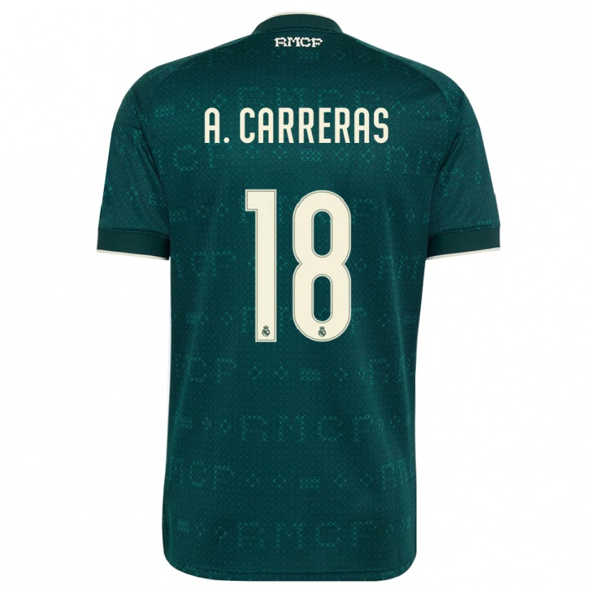 Danxen Män Álvaro Carreras #18 Mörk Skiffergrå Vit Bortatröja Matchtröjor 2026/27 Tröjor T-Tröja