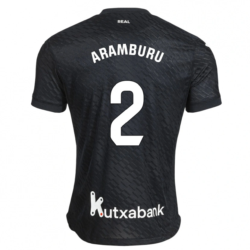 Danxen Män Jon Aramburu #2 Svart Vit Bortatröja Matchtröjor 2026/27 Tröjor T-Tröja