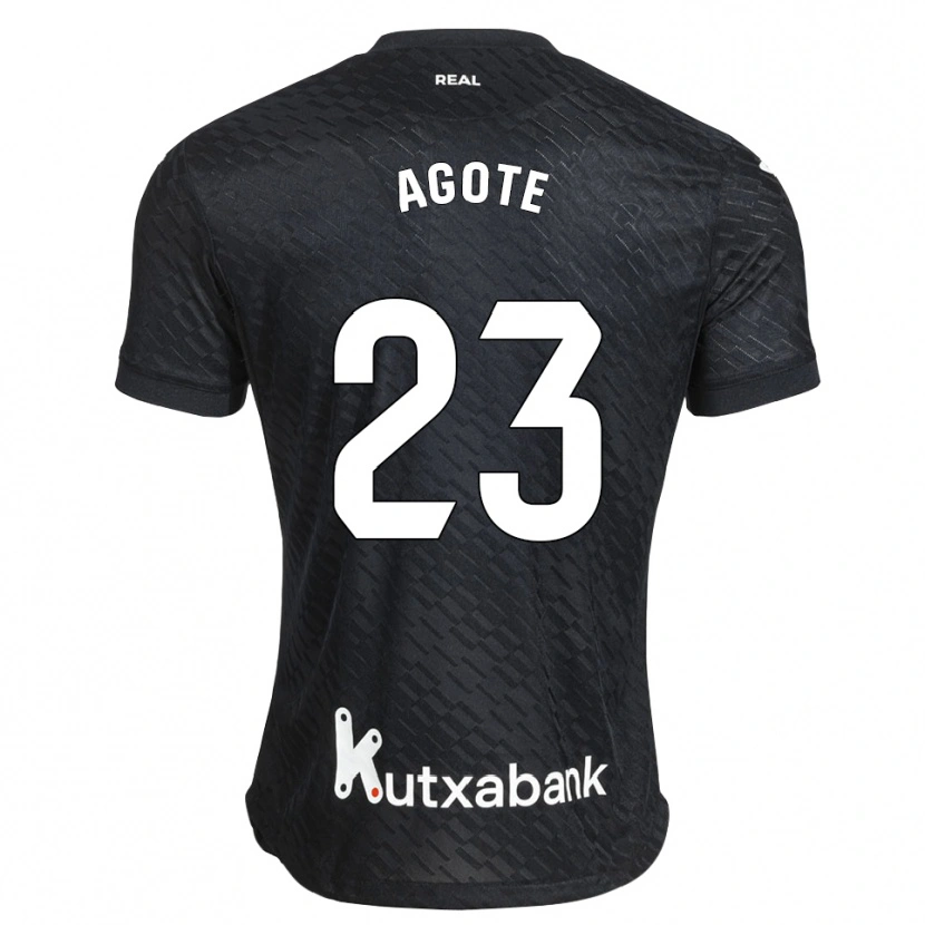 Danxen Män Unax Agote #23 Svart Vit Bortatröja Matchtröjor 2026/27 Tröjor T-Tröja