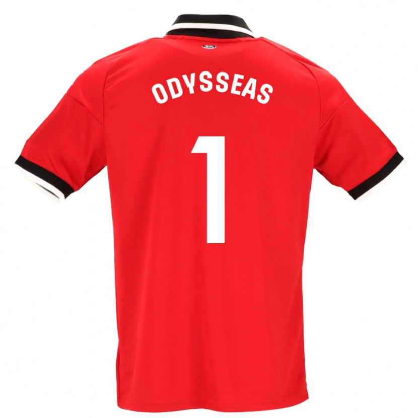 Danxen Män Odysseas Vlachodimos #1 Svart Vit Röd Bortatröja Matchtröjor 2026/27 Tröjor T-Tröja