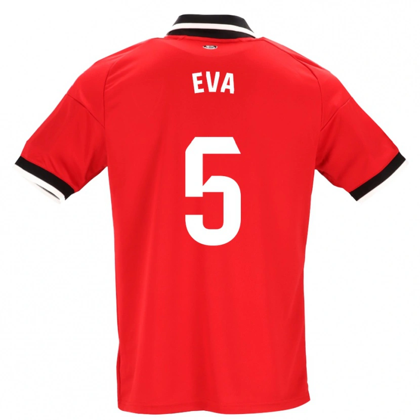 Danxen Män Eva Llamas Hernández #5 Svart Vit Röd Bortatröja Matchtröjor 2026/27 Tröjor T-Tröja