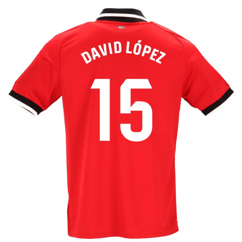 Danxen Män David López #15 Svart Vit Röd Bortatröja Matchtröjor 2026/27 Tröjor T-Tröja