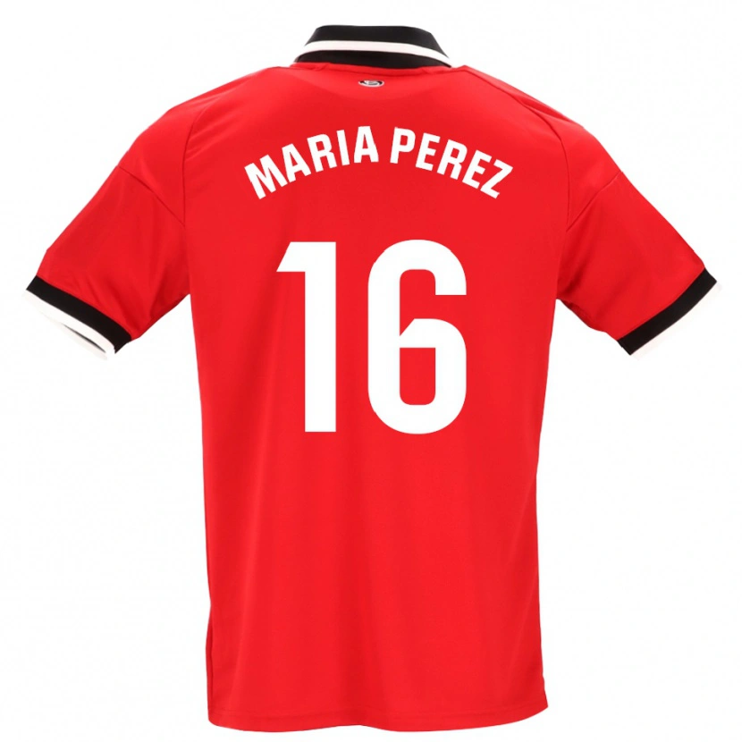 Danxen Män María Pérez Rabaza #16 Svart Vit Röd Bortatröja Matchtröjor 2026/27 Tröjor T-Tröja