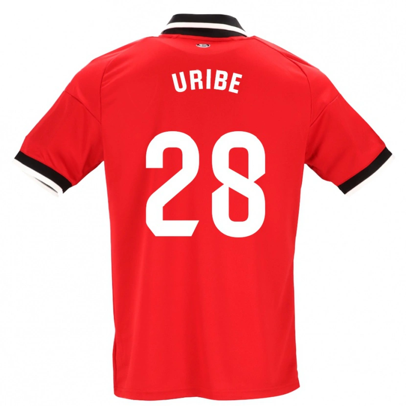 Danxen Män Raúl Uribe #28 Svart Vit Röd Bortatröja Matchtröjor 2026/27 Tröjor T-Tröja