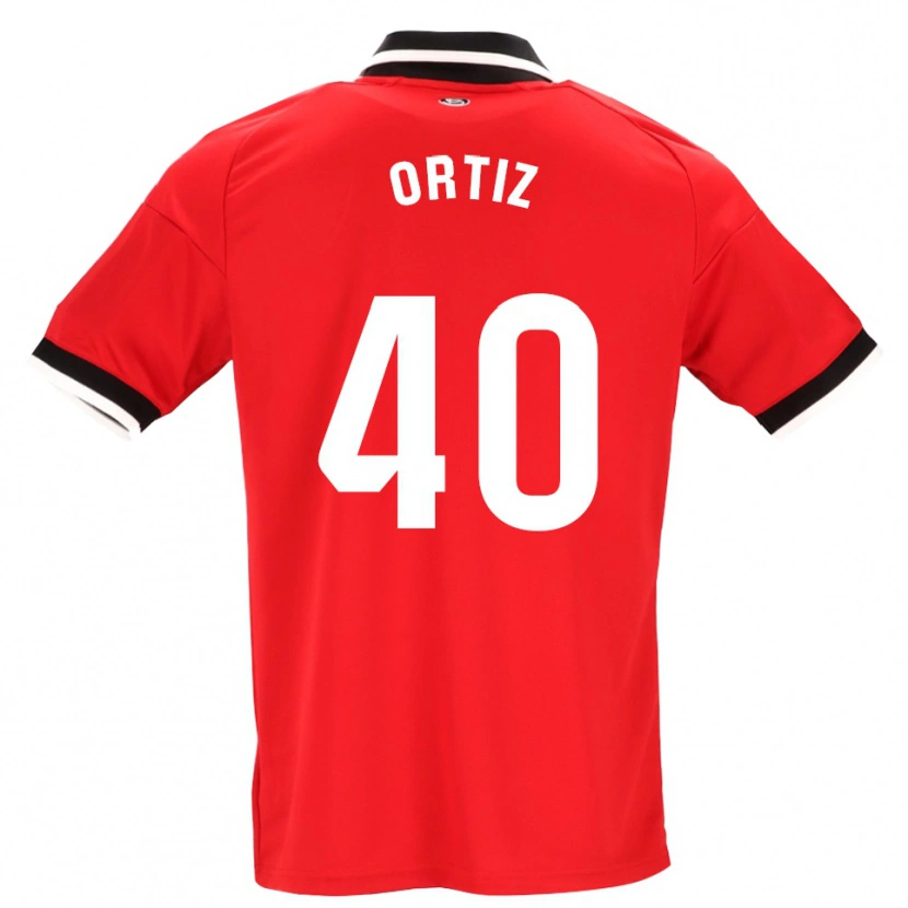 Danxen Män Hugo Ortiz #40 Svart Vit Röd Bortatröja Matchtröjor 2026/27 Tröjor T-Tröja