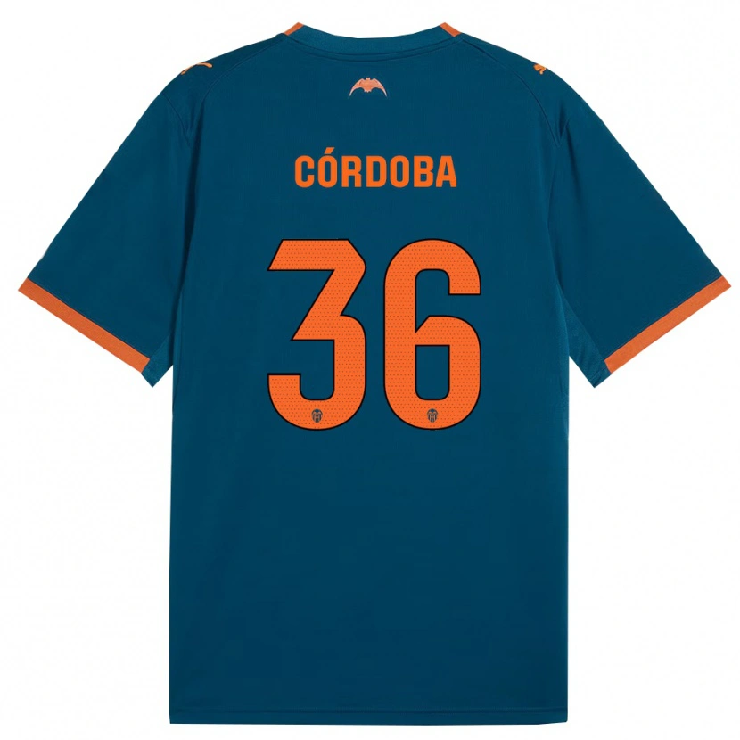 Danxen Män Iker Córdoba #36 Stålblå Orange Bortatröja Matchtröjor 2026/27 Tröjor T-Tröja