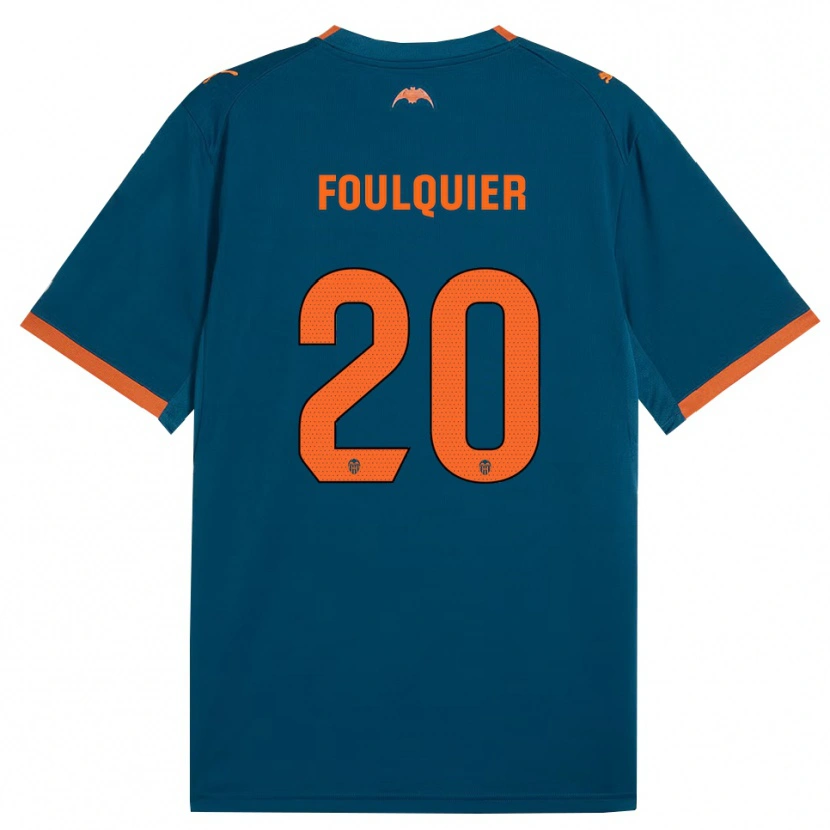 Danxen Män Dimitri Foulquier #20 Stålblå Orange Bortatröja Matchtröjor 2026/27 Tröjor T-Tröja
