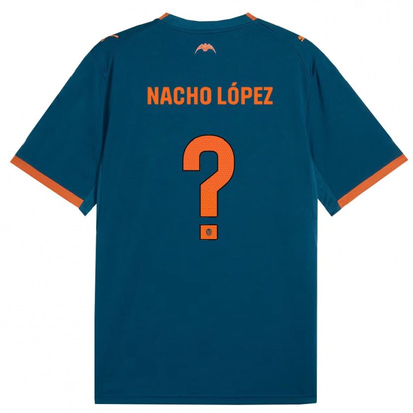 Danxen Män Nacho López #0 Stålblå Orange Bortatröja Matchtröjor 2026/27 Tröjor T-Tröja