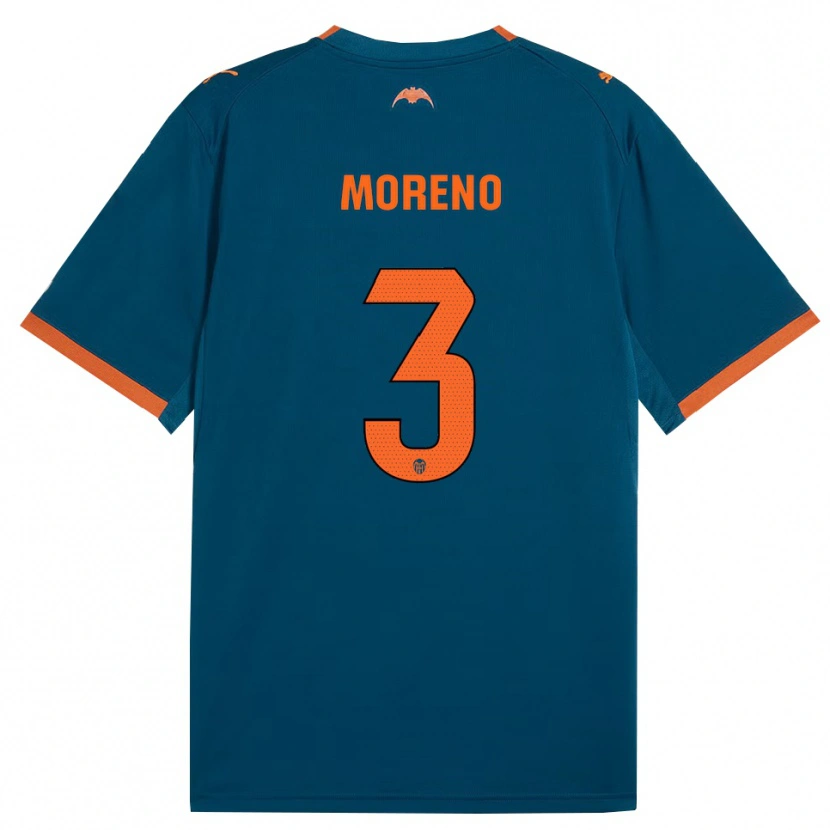 Danxen Män Diego Moreno #3 Stålblå Orange Bortatröja Matchtröjor 2026/27 Tröjor T-Tröja