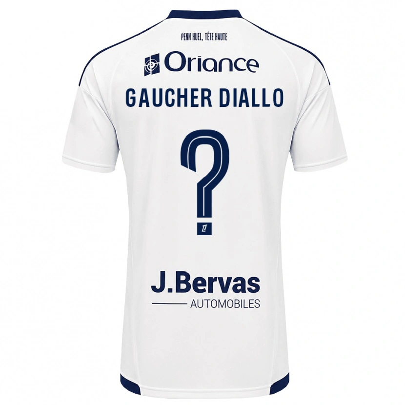 Danxen Män Coumba Gaucher Diallo #0 Marinblå Vit Bortatröja Matchtröjor 2026/27 Tröjor T-Tröja