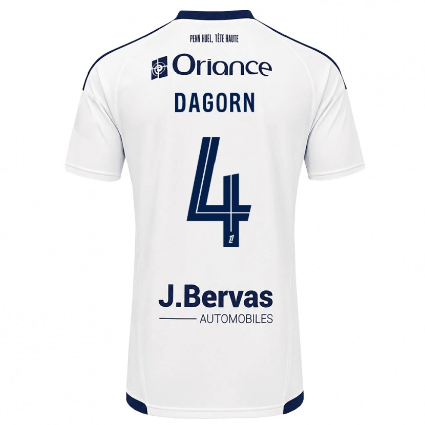 Danxen Män Maxime Dagorn #4 Marinblå Vit Bortatröja Matchtröjor 2026/27 Tröjor T-Tröja