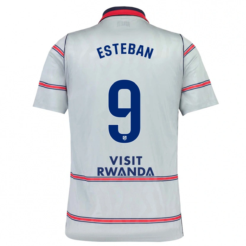 Danxen Män Sergio Esteban #9 Grå Röd Marinblå Tredjesatsen Matchtröjor 2026/27 Tröjor T-Tröja