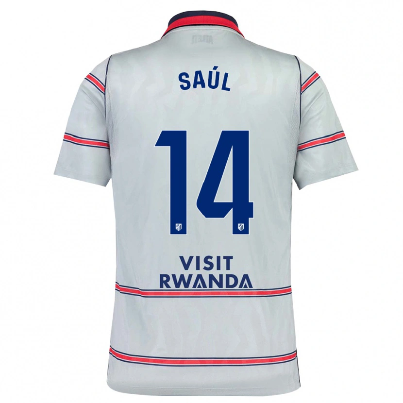 Danxen Män Saúl Fernández #14 Grå Röd Marinblå Tredjesatsen Matchtröjor 2026/27 Tröjor T-Tröja