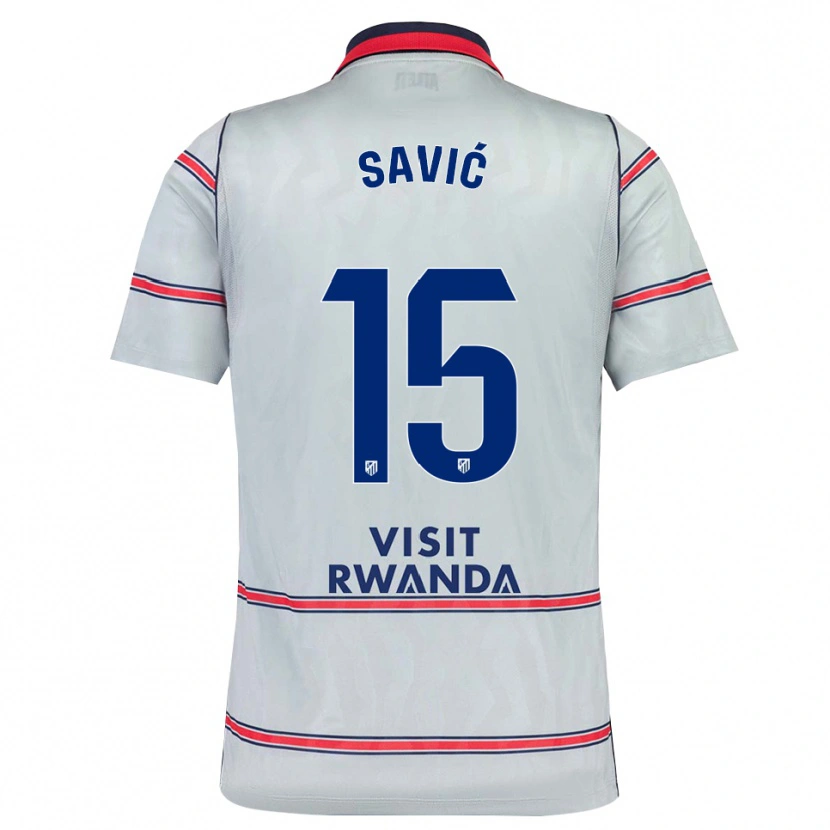 Danxen Män Stefan Savic #15 Grå Röd Marinblå Tredjesatsen Matchtröjor 2026/27 Tröjor T-Tröja