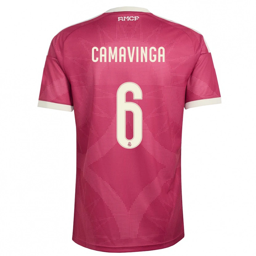 Danxen Män Eduardo Camavinga #6 Ljus Violettröd Vit Tredjesatsen Matchtröjor 2026/27 Tröjor T-Tröja