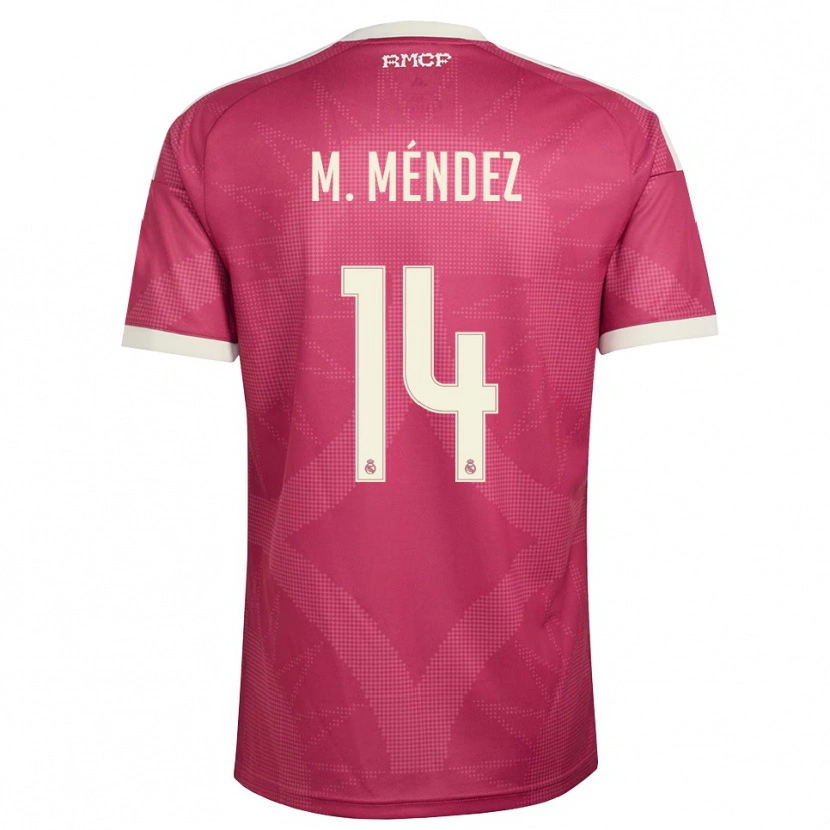Danxen Män María Méndez #14 Ljus Violettröd Vit Tredjesatsen Matchtröjor 2026/27 Tröjor T-Tröja