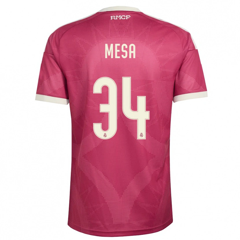 Danxen Män Óscar Mesa #34 Ljus Violettröd Vit Tredjesatsen Matchtröjor 2026/27 Tröjor T-Tröja