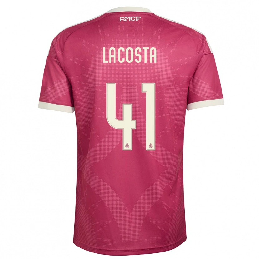 Danxen Män Diego Lacosta #41 Ljus Violettröd Vit Tredjesatsen Matchtröjor 2026/27 Tröjor T-Tröja