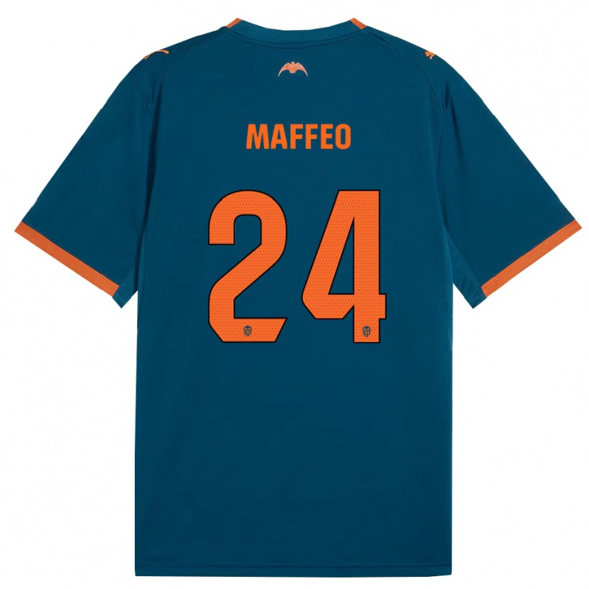 Danxen Män Pablo Maffeo #24 Stålblå Orange Bortatröja Matchtröjor 2026/27 Tröjor T-Tröja