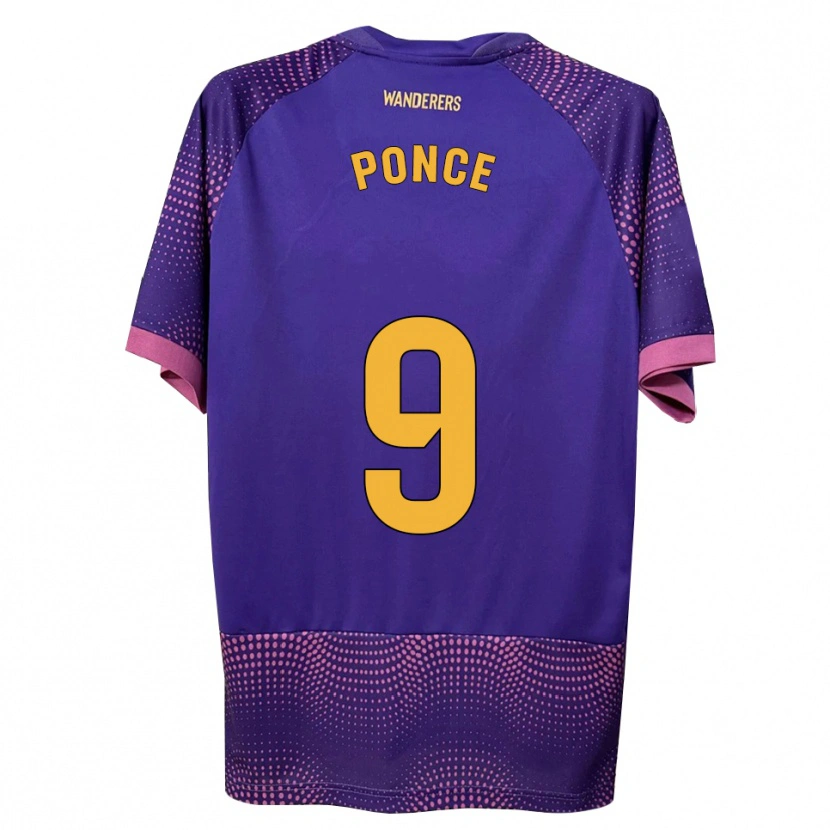 Danxen Kvinnor Ezequiel Ponce #9 Lila Vit Rosa Bortatröja Matchtröjor 2026/27 Tröjor T-Tröja