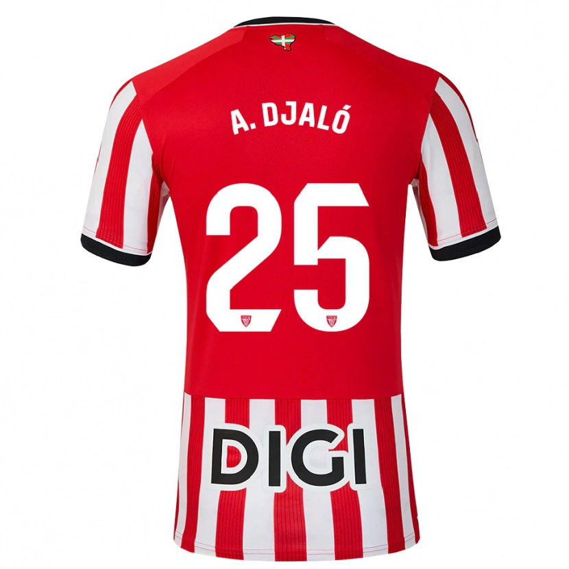 Danxen Kvinnor Álvaro Djaló #25 Röd Svart Vit Hemmatröja Matchtröjor 2026/27 Tröjor T-Tröja