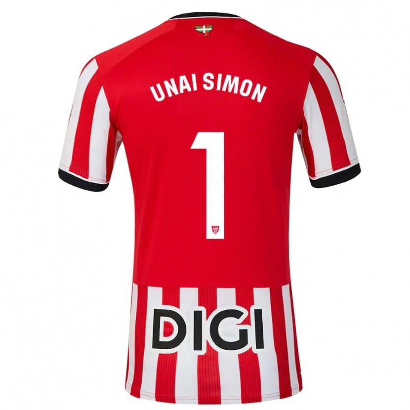 Danxen Kvinnor Unai Simón #1 Röd Svart Vit Hemmatröja Matchtröjor 2026/27 Tröjor T-Tröja