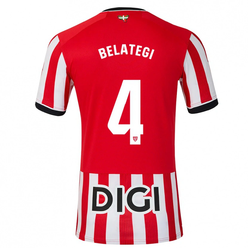 Danxen Kvinnor Danel Belategi #4 Röd Svart Vit Hemmatröja Matchtröjor 2026/27 Tröjor T-Tröja