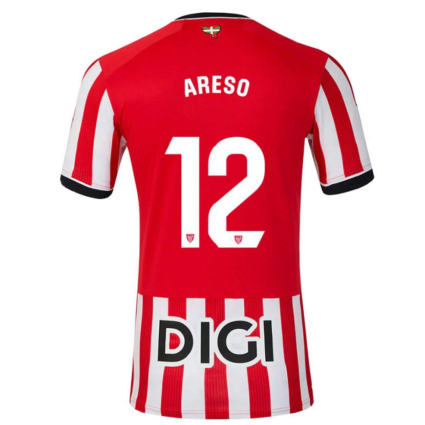 Danxen Kvinnor Jesús Areso #12 Röd Svart Vit Hemmatröja Matchtröjor 2026/27 Tröjor T-Tröja